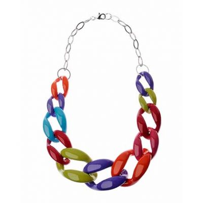 Linked Multi Coloured Acrlic Necklace