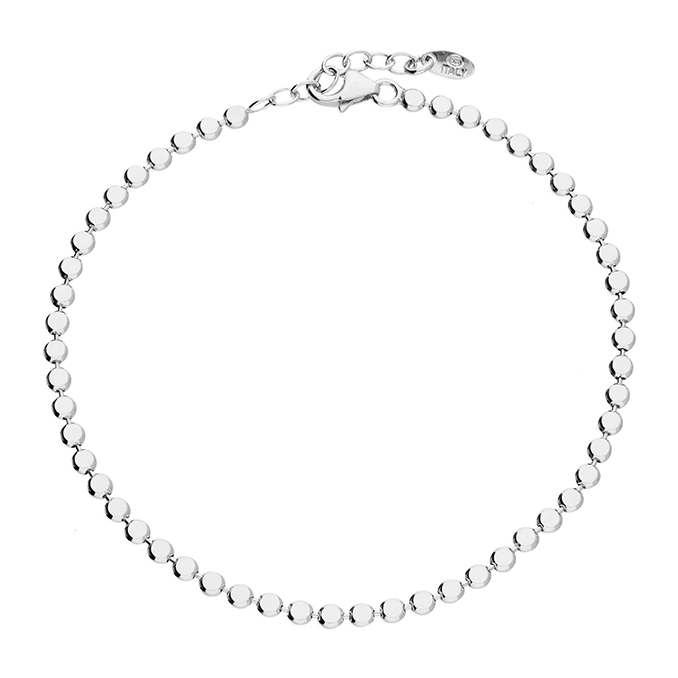 Sterling Silver Flat Disc Bracelet Silver 54