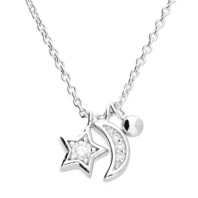 Sterling Silver Moon and Stars Necklace
