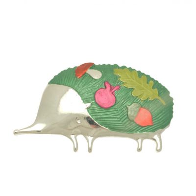 Green Hedgehog Magnetic Brooch