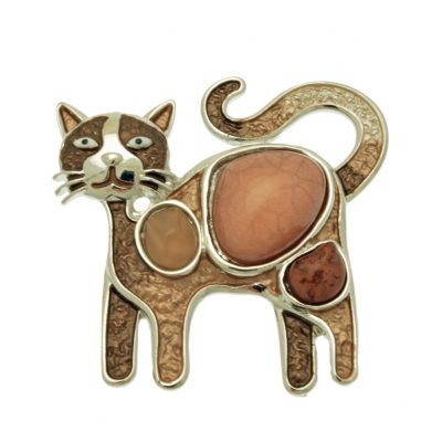 Mocha Cat Magnetic Brooch