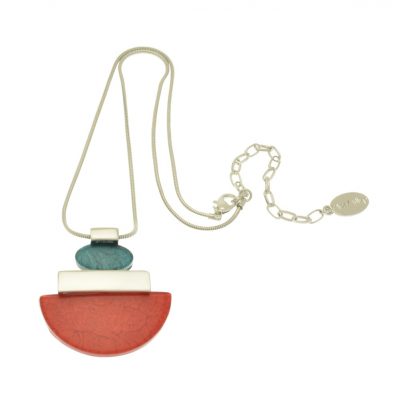 Art Deco Red & Blue Necklace