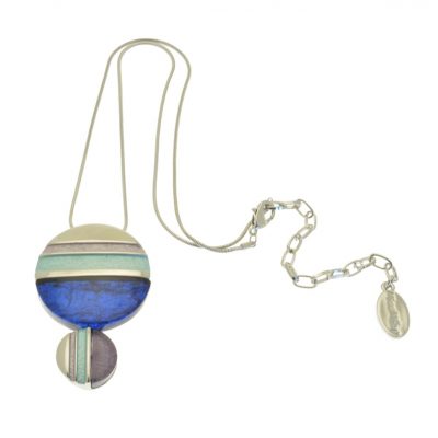 Blue Resin Circle Pendant