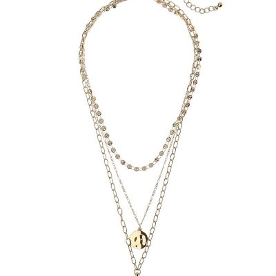 Gold Tone 3 layer Necklace. Fashion Jewellery