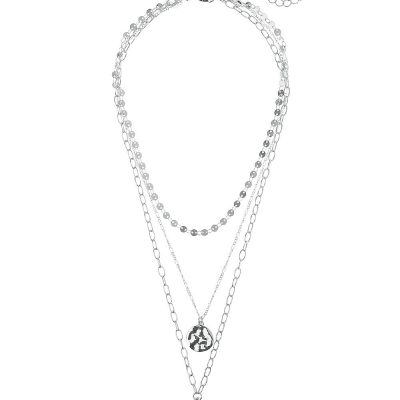 Silver Tone 3 Layer Necklace. Fashion Necklace