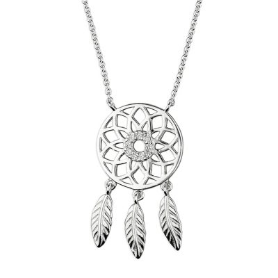 Sterling Silver and CZ Dreamcatcher Necklace