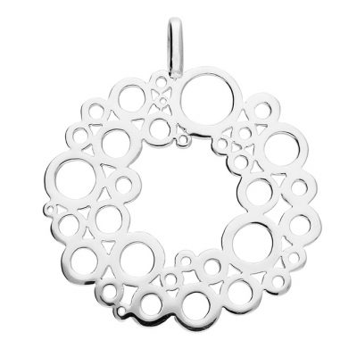 Sterling Silver Flat Open Bubble Necklace