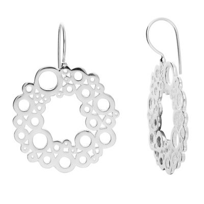 Sterling Silver Flat Open Bubble Drop Earrings