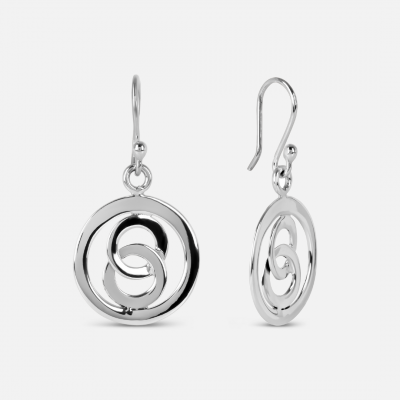 Sterling Silver Intertwined Infinity Hoop Earrings
