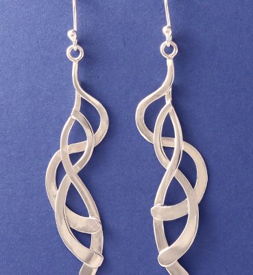 Sterling Silver Abstract Drop Earrings