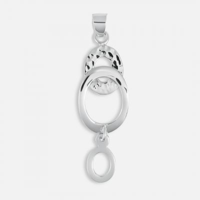 Sterling Silver Multi Hoop Drop Pendant