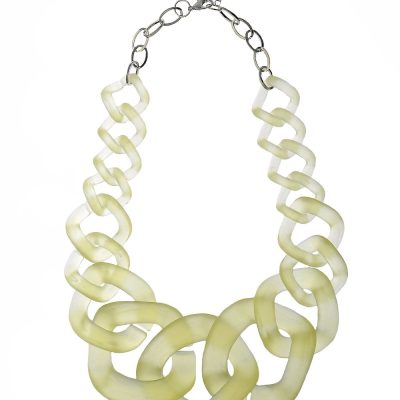 Lemon Frosted Prism Chunky Link Statement Necklace