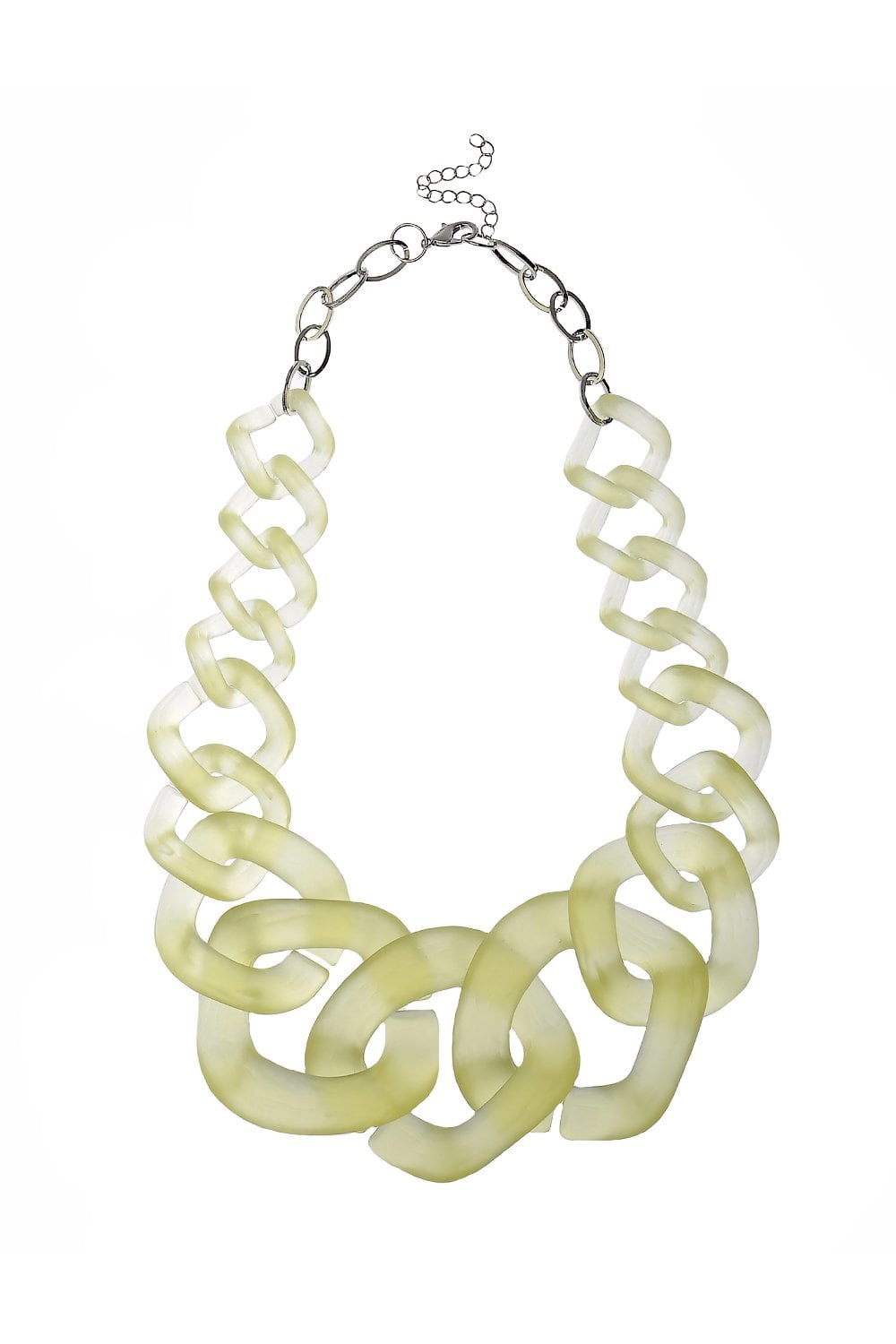 Lemon Frosted Prism Chunky Link Statement Necklace