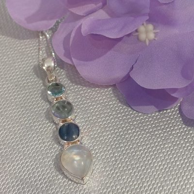 Ocean Wave Multi Stone Pendant