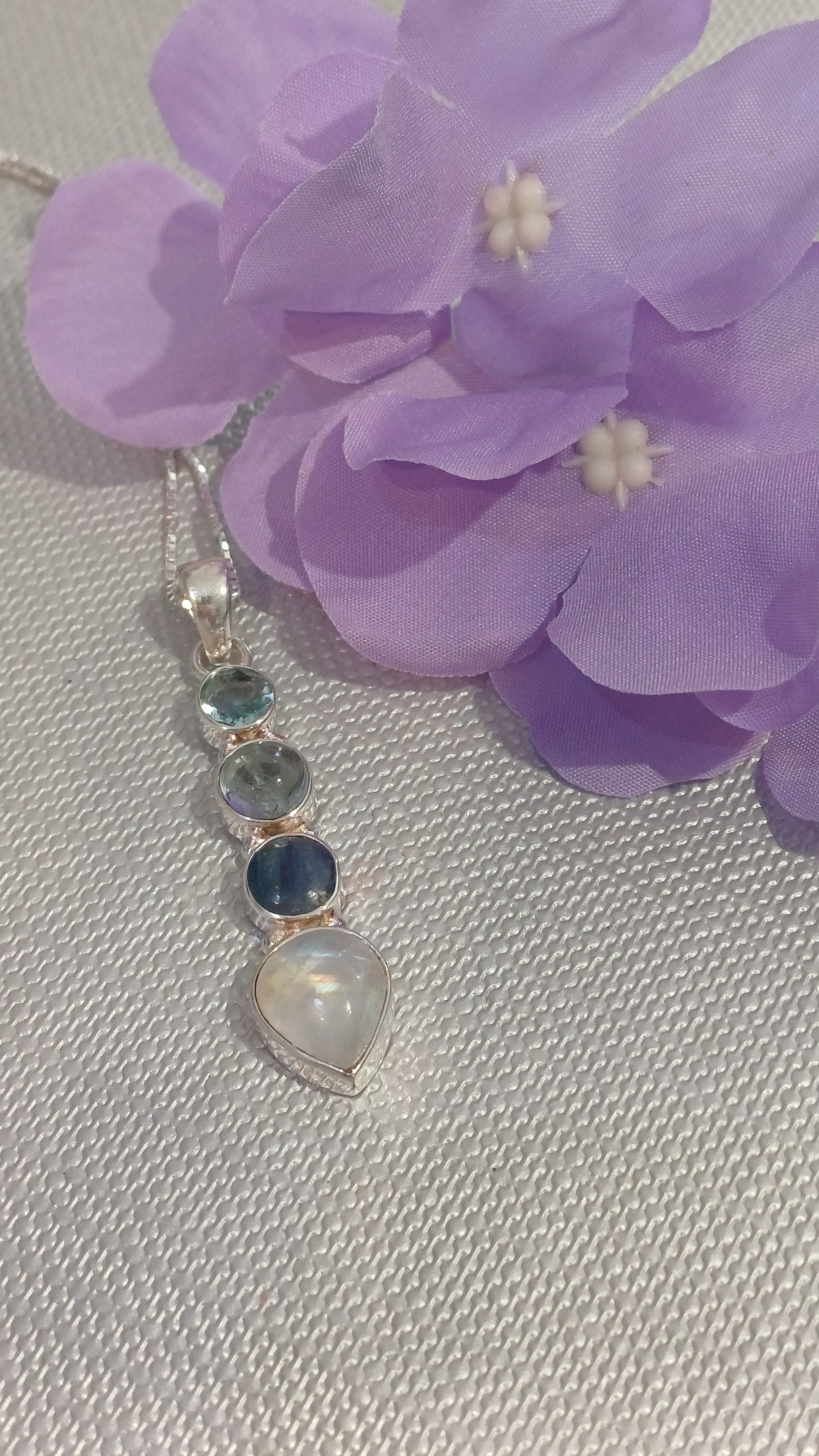 Ocean Wave Multi Stone Pendant