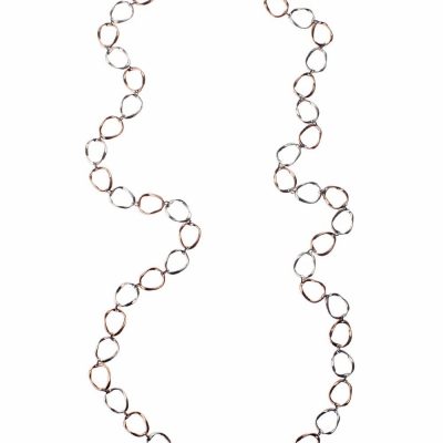 Urban Chic Dual Tone Long Necklace With Irregular Hoops