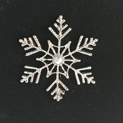 Silvertone Snowflake Brooch