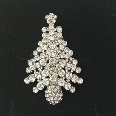 Clear crystal Christmas Tree Brooch