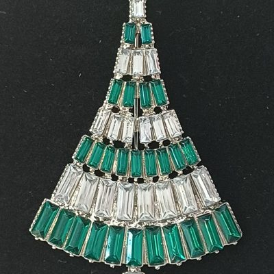 Deco-style Christmas Tree Brooch