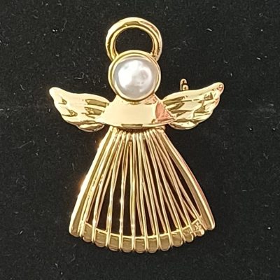 Gold Filigree Angel Brooch