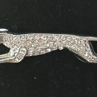 Crystal Greyhound Brooch