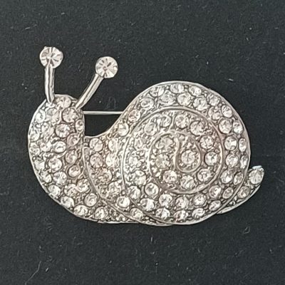 Crystal Snail Brooch