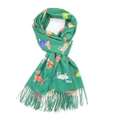 Warm & Cosy Dachshund Scarf Green