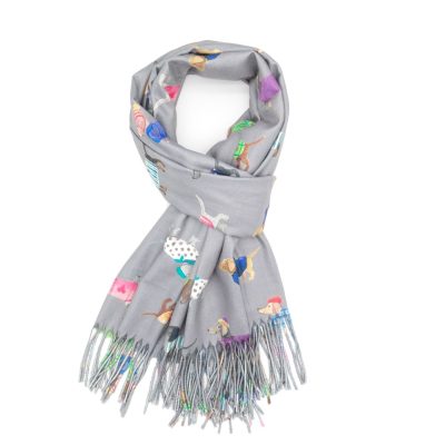 Warm & Cosy Dachshund Scarf Grey