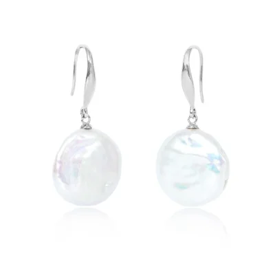 Credo Large Cultured Freshwater Coin Drop Earring.