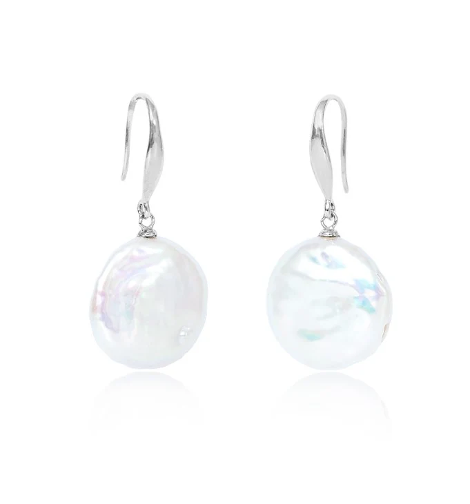 Credo Large Cultured Freshwater Coin Drop Earring.
