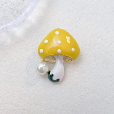 Yellow Toadstool Brooch
