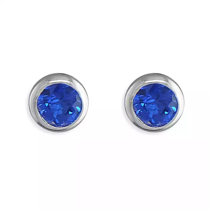 Sapphire CZ Solitaire Necklace - September Birthstone - Image 2
