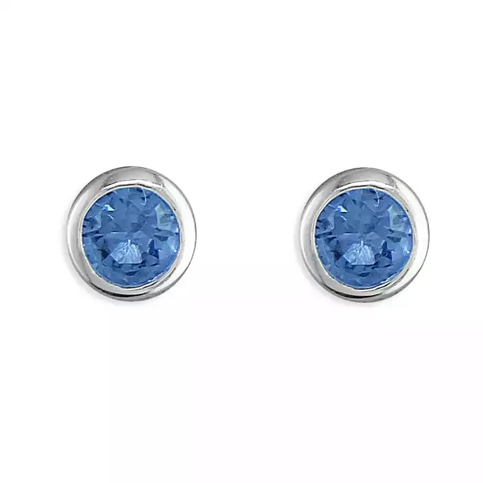 Blue Zircon Solitaire Necklace - December Birthstone - Image 2