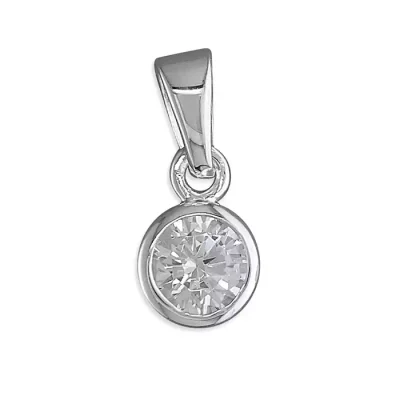 Diamond CZ Solitaire Necklace - April birthstone
