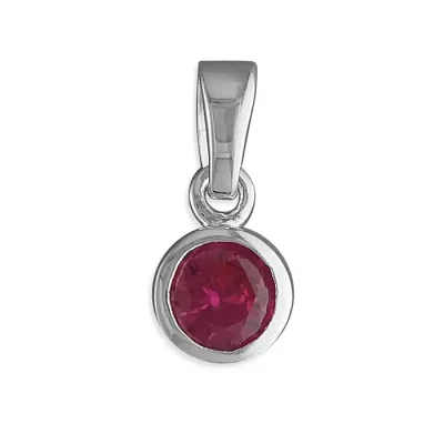 Ruby Solitaire Necklace - July Birthstone