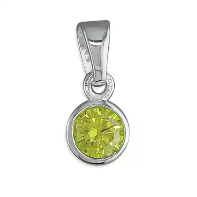 Citrine CZ Solitaire Necklace - November Birthstone
