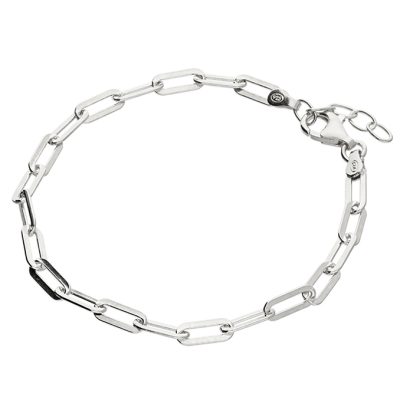 Sterling Silver Flat Link Paperclip Bracelet