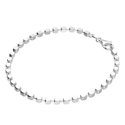 Sterling Silver Polished Cube Bracelet