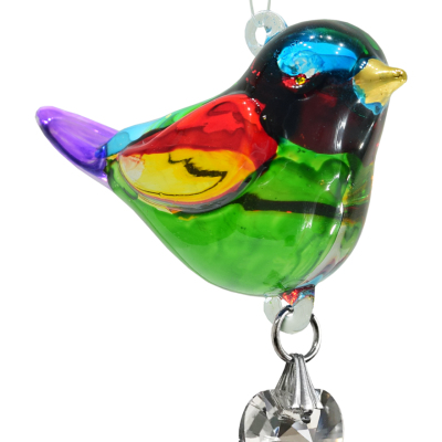 Rainbow Glass Hanging Bird
