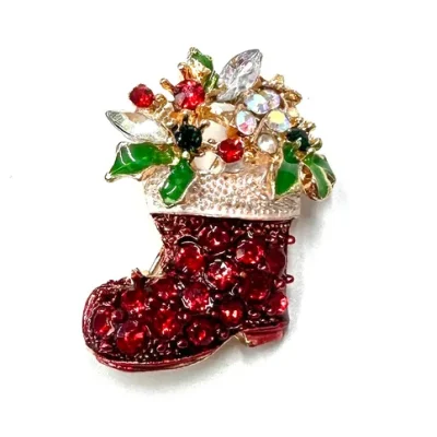 Santa Boot Brooch