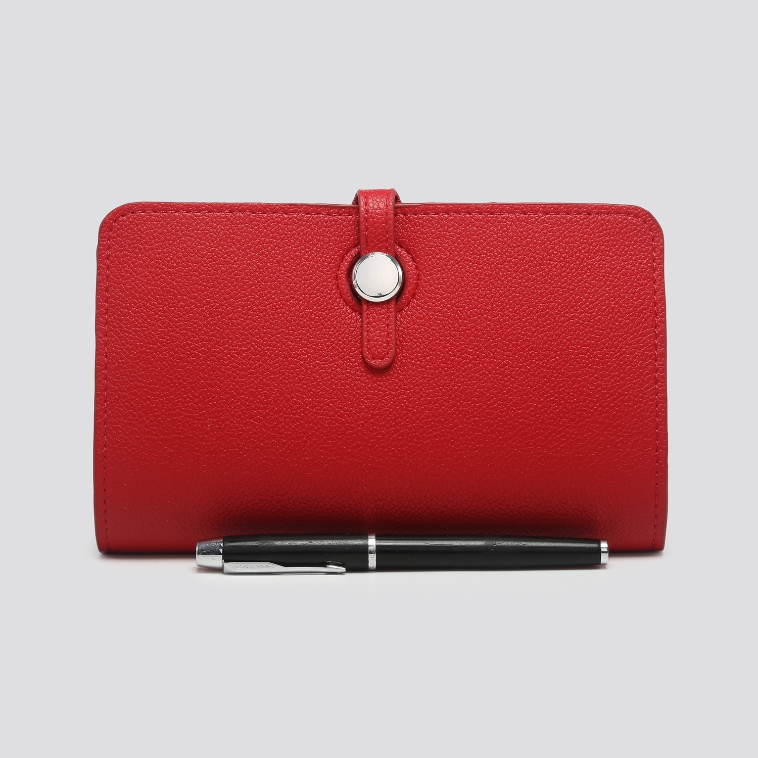 Red Faux Leather Travel Wallet with Purse