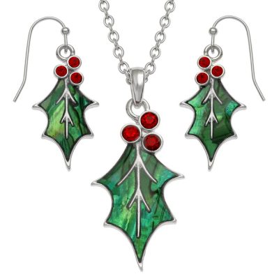 Holly necklace and drop earrings set