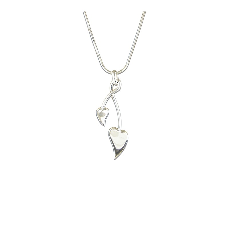 Silver necklaces Sterling silver abstract twisted leaf necklace