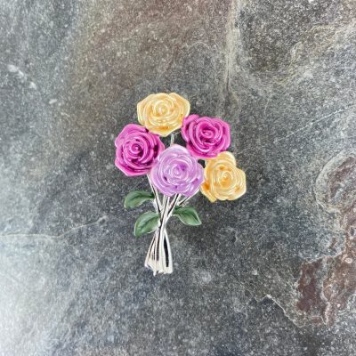Pastel Rose Spray Brooch