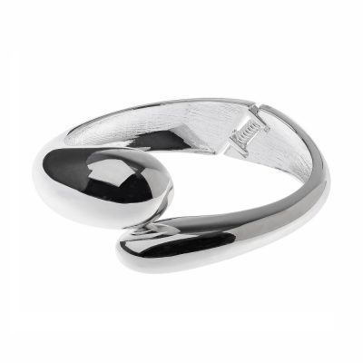 Chic Fusion Silver Tone Flex Mercy Crossover Hinged Bangle