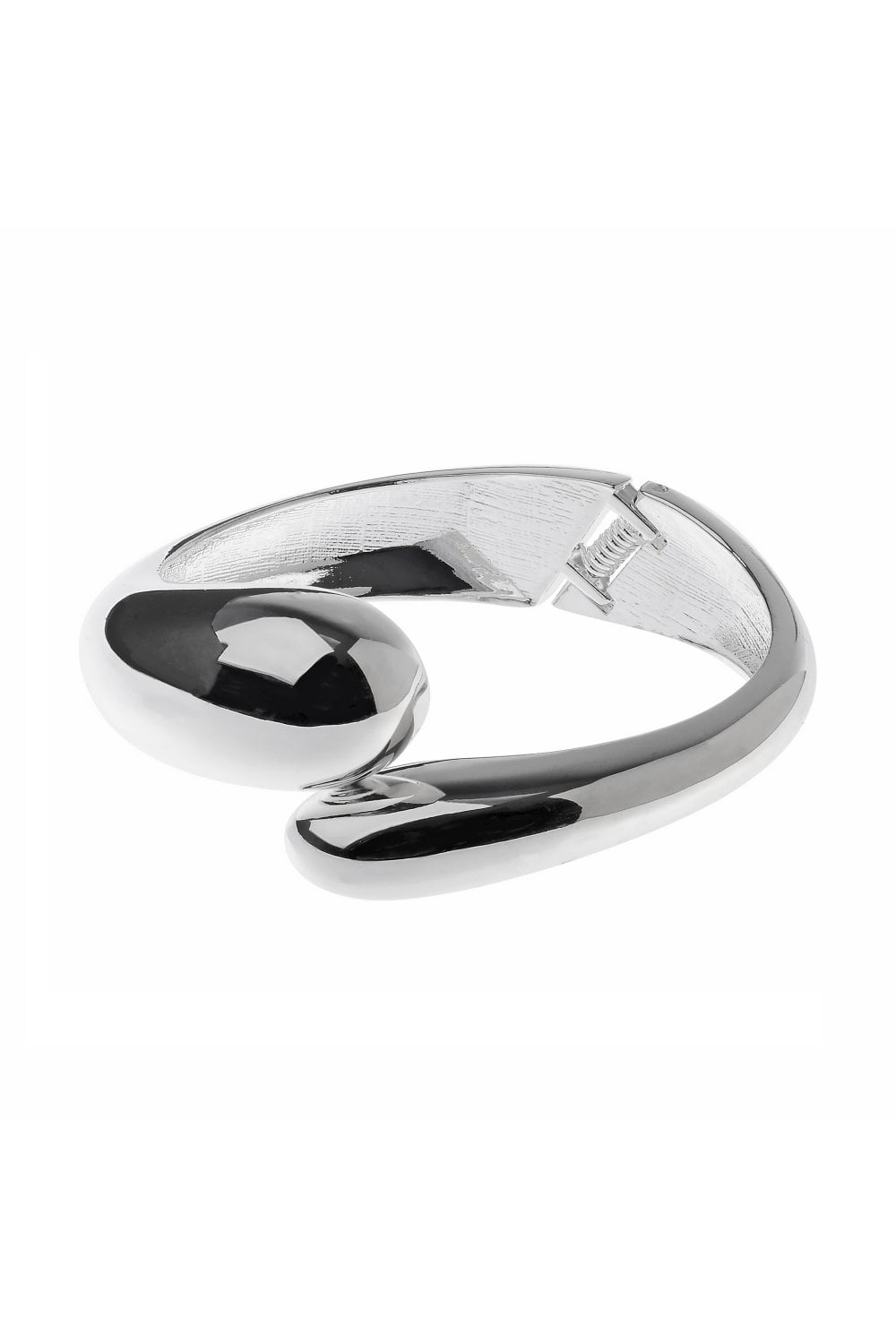 Chic Fusion Silver Tone Flex Mercy Crossover Hinged Bangle
