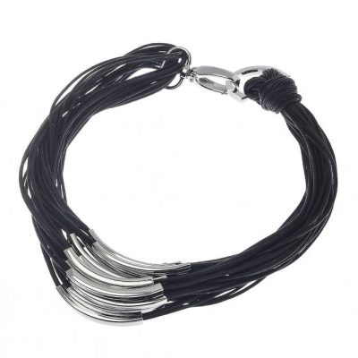 Metal Bar Multi Cord Necklace