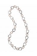 Dual Tone Hoops & Hearts Long Necklace