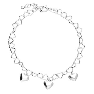 Sterling Silver Open Heart Bracelet